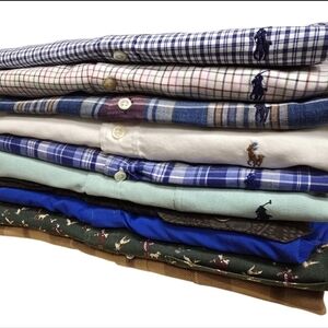 10pc Bundle Polo Ralph Lauren Long & Shirt Sleeves Button Down Shirts Sz Xl